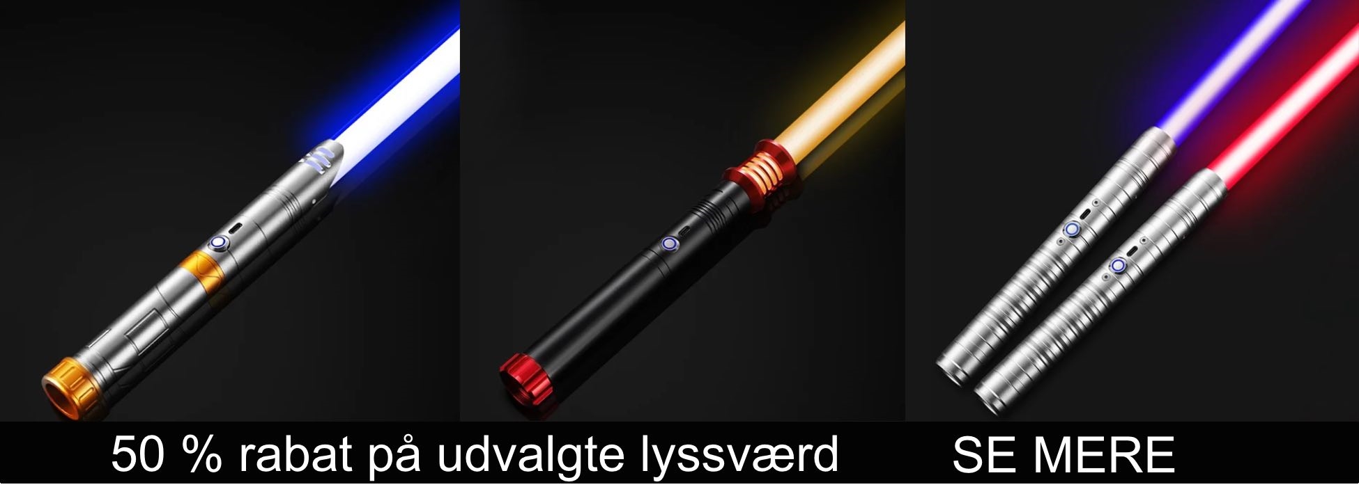 50 % rabat på lyssværd